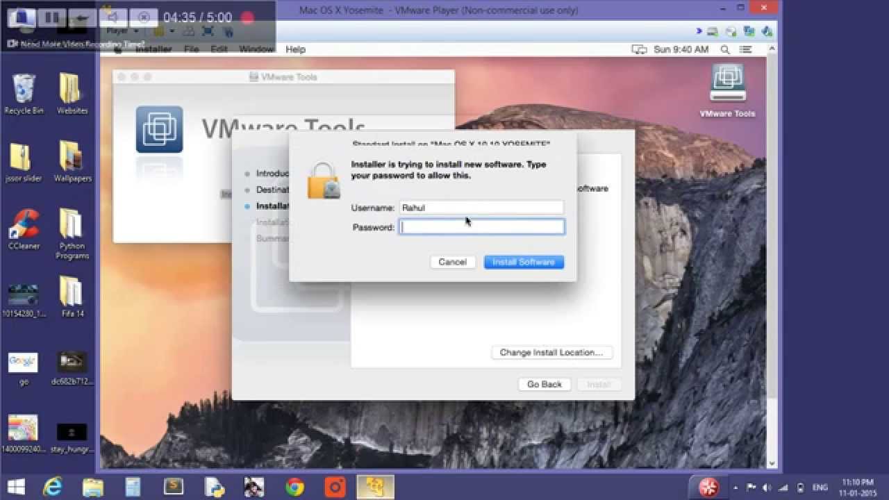 Update vmware player broke mac os x 11